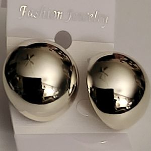 Silver large ball stud earrings